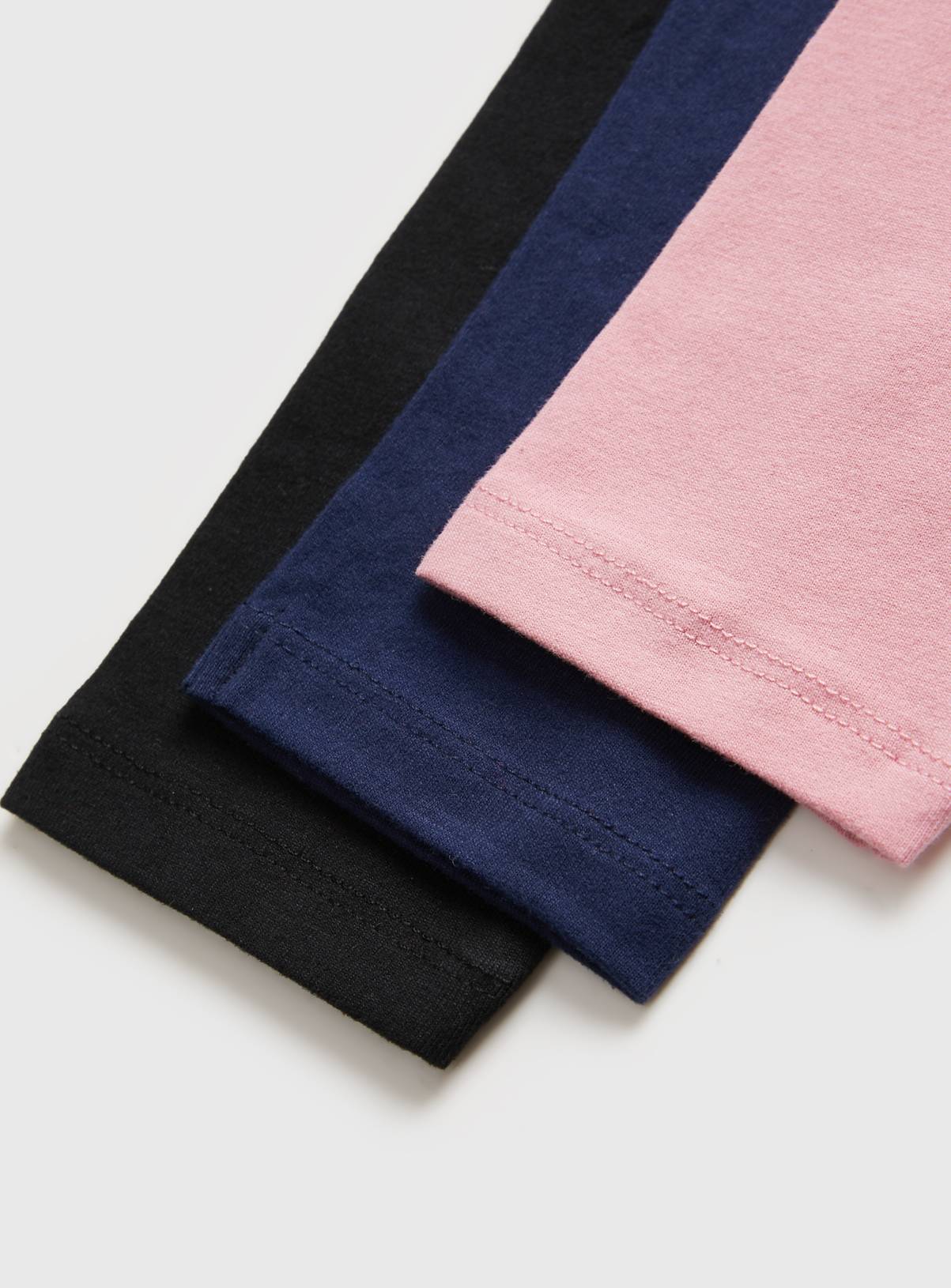 Black, Navy & Pink Leggings 3 Pack 12 years - Image 2